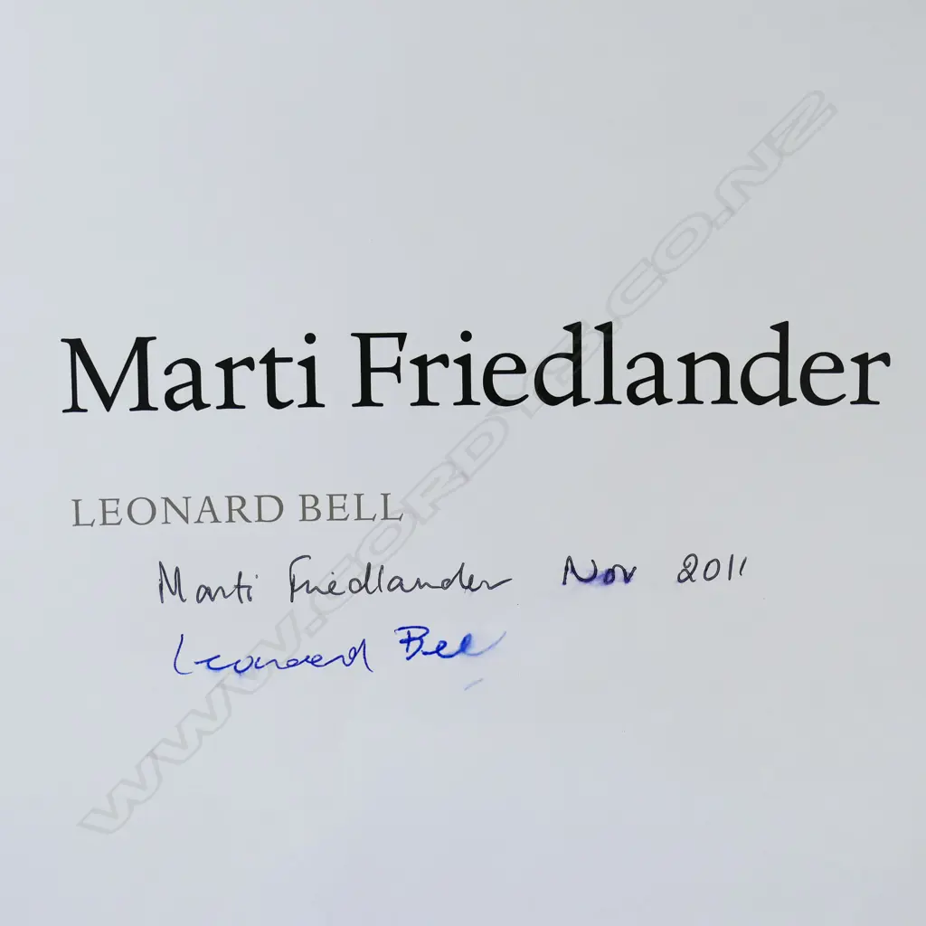 LEONARD BELL: MARTI FRIEDLANDER, 2010, SIGNED BY BOTH Image 1++